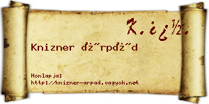 Knizner Árpád névjegykártya